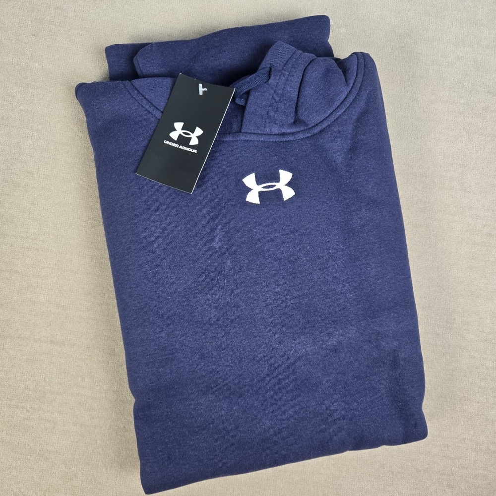 Under Armour Mens Hustle Fleece Hoodie Navy Blue 1300123 Large NWT